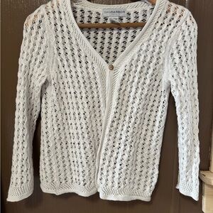Sag Harbor Cream Open-Knit Cardigan